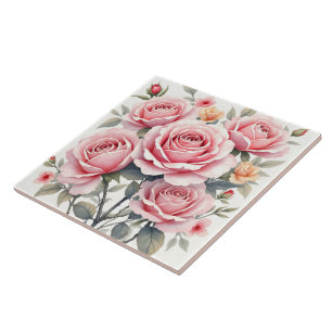 Schöne rosa Rosen Luxus-Trend-Kollektion Fliese