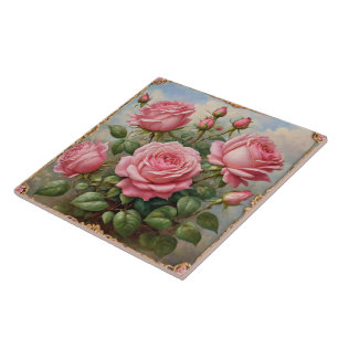 Schöne rosa Rosen moderne Kollektion Fliese
