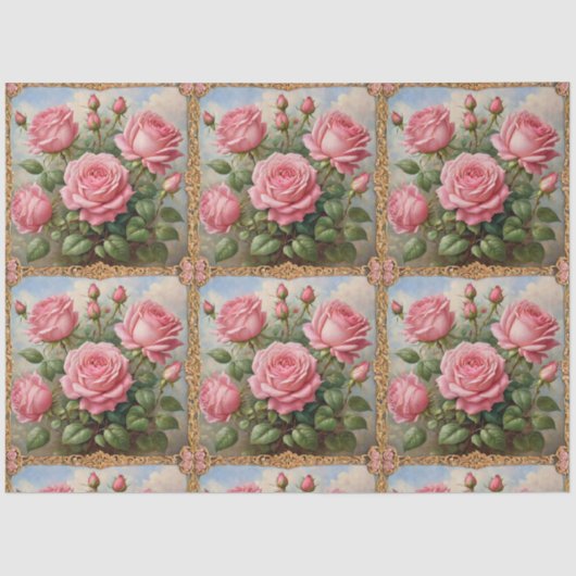Schöne rosa Rosen Moderne Sammlung Seidenpapier (Vorderseite)