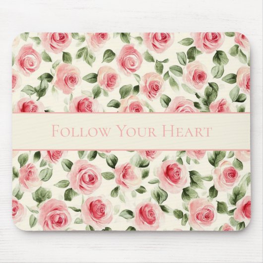 Schöne rosa Rosen  Mousepad (Vorne)
