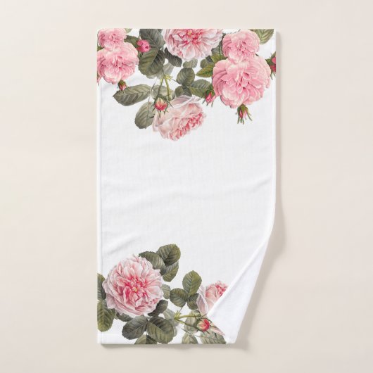 Schöne rosa Rosen, nach Maß Badhandtuch Set (Handtuch)