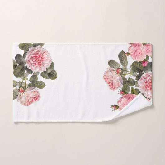 Schöne rosa Rosen, nach Maß Badhandtuch Set (Handtuch)