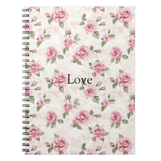 Schöne rosa Rosen Notizblock (Vorderseite)