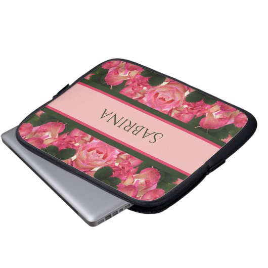 Schöne rosa Rosen Ölgemälde Elektronik Laptopschutzhülle (Vorne Knopf)