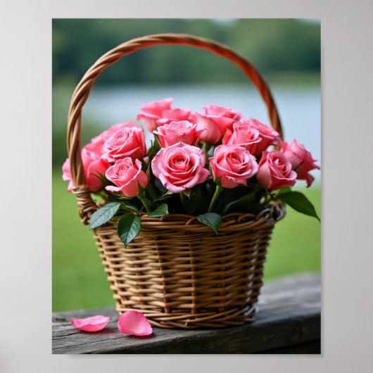 schöne rosa Rosen Poster (Vorne)
