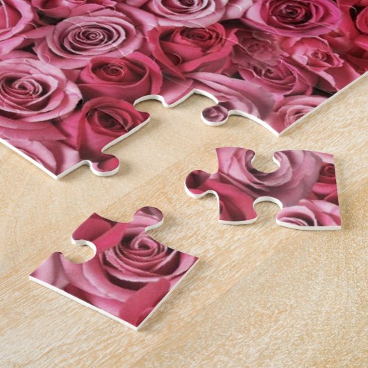 Schöne rosa Rosen Puzzle (Seite)