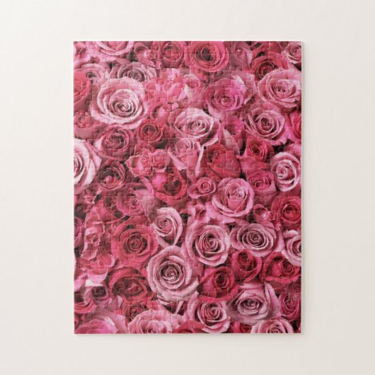 Schöne rosa Rosen Puzzle (Vertikal)