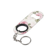 Schöne rosa Rosen romantische Liebe Mini Flaschenöffner (Rückseite Schrägansicht)