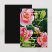 Schöne rosa Rosen, rote Rosen, Aquarellblumen Einladung (Vorne/Hinten)