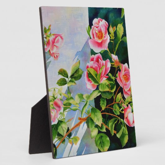 Schöne rosa Rosen, rote Rosen, Aquarellblumen Fotoplatte (Seite)