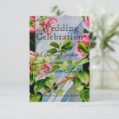 Schöne rosa Rosen, rote Rosen, Aquarellblumen Save The Date (Stehend Vorderseite)