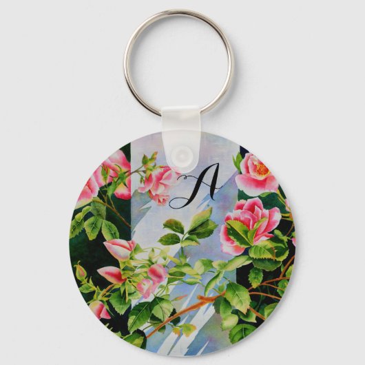 Schöne rosa Rosen, rote Rosen, Aquarellblumen Schlüsselanhänger (Vorderseite)