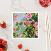 Schöne rosa Rosen, rote Rosen, Aquarellblumen Serviette (Beispiel)