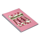 Schöne rosa Rosen Schachtel Macarons Notizblock (Rechte Seite)