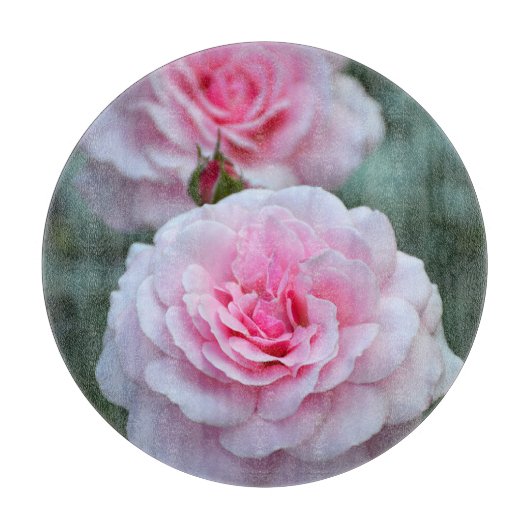 Schöne rosa Rosen Schneidebrett (Vorderseite)