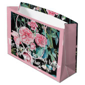 Schöne rosa Rosen Sie sind Lieblings Geschenktasch Große Geschenktüte (Rückseite Schrägansicht)