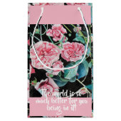 Schöne rosa Rosen Sie sind Lieblings Geschenktasch Kleine Geschenktüte (Rückseite)