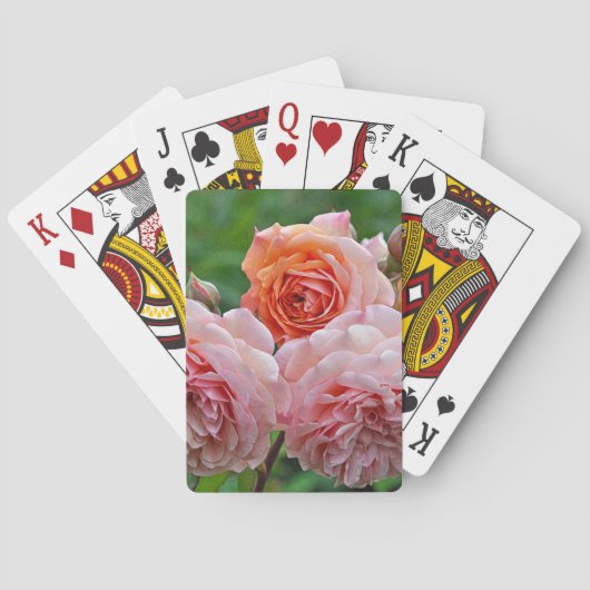 Schöne rosa Rosen Spielkarten (Rückseite)