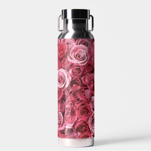 Schöne rosa Rosen Trinkflasche (Vorne)