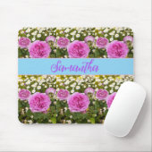 Schöne rosa Rosen und Milchmäuse Mousepad (Mit Mouse)