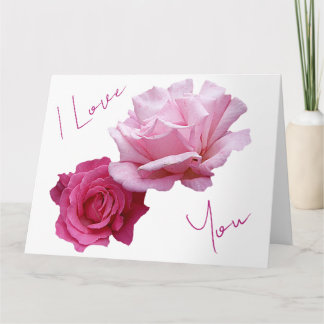 Schöne rosa Rosen Valentinstag Liebe schöne Blumen Karte