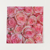 Schöne rosa Rosen Wandteppich (Vorderseite (Horizontal))