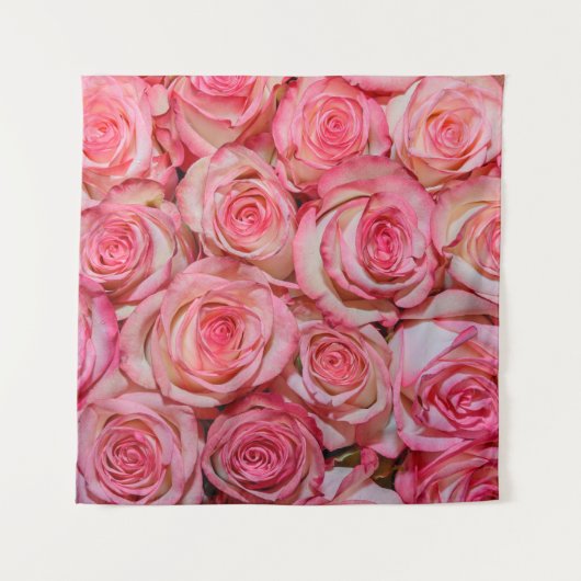 Schöne rosa Rosen Wandteppich (Vorderseite)