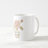 Schöne rosa Rosenblume in der Vase Kaffeetasse (VorderseiteRechts)