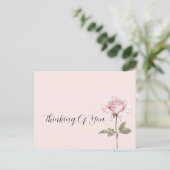 Schöne rosa Rosenblume Postkarte (Stehend Vorderseite)