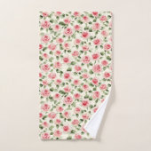 Schöne rosa Rosenblumen Badhandtuch Set (Handtuch)