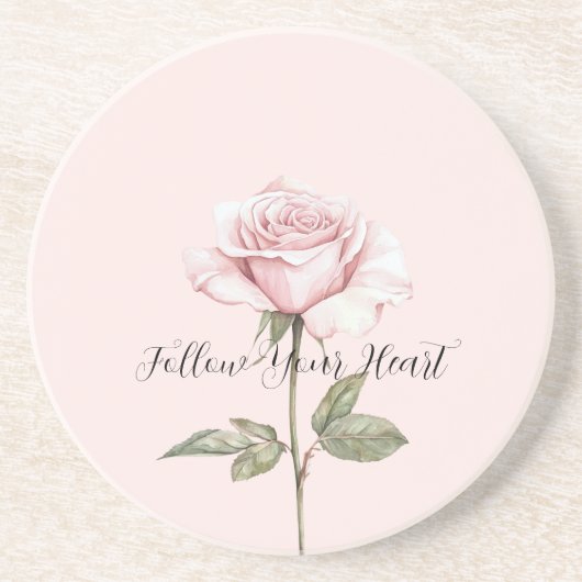 Schöne rosa Rosenblumen Getränkeuntersetzer (Vorne)