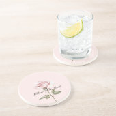 Schöne rosa Rosenblumen Getränkeuntersetzer (Seite)