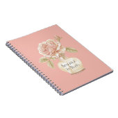 Schöne rosa Rosenblüte Notizblock (Rechte Seite)