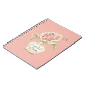 Schöne rosa Rosenblüte Notizblock (Linke Seite)