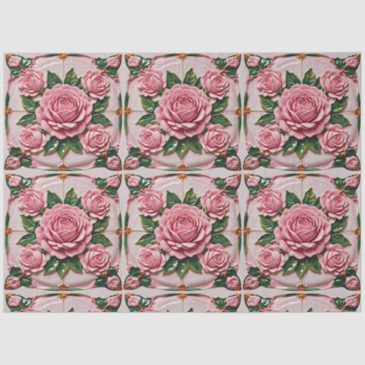 Schöne rosa Roses Trendy Collection Seidenpapier (Vorderseite)