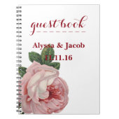 Schöne rosa Roses White Wedding Notizblock (Vorderseite)