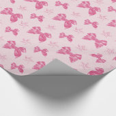 Schöne rosa Satin-Bögen Geschenkpapier (Ecke)