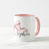 Schöne rosa Schleife Tasse (VorderseiteRechts)