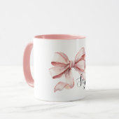 Schöne rosa Schleife Tasse (Vorderseite Links)