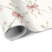 Schöne rosa Schleifen und Bänder Geschenkpapier (Rolleneckpunkt)