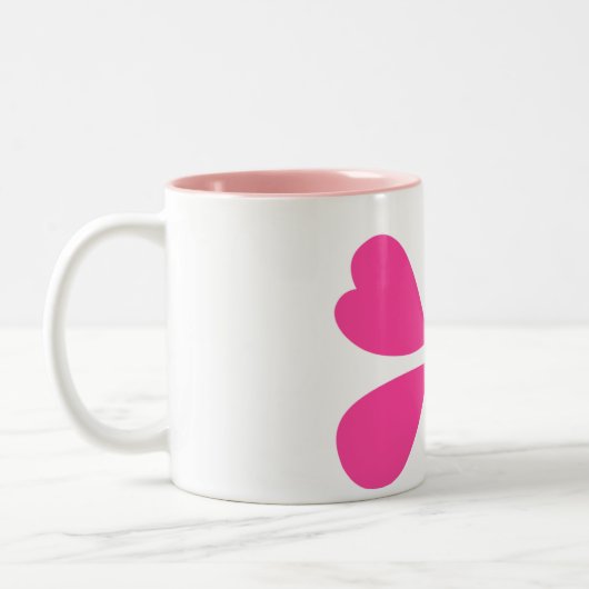 Schöne Rosa Schmetterling fliegt Zweifarbige Tasse (Links)