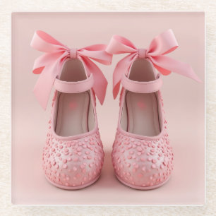 schöne rosa Schuhe Glasuntersetzer
