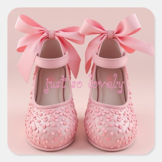 schöne rosa Schuhe Quadratischer Aufkleber (Vorderseite)