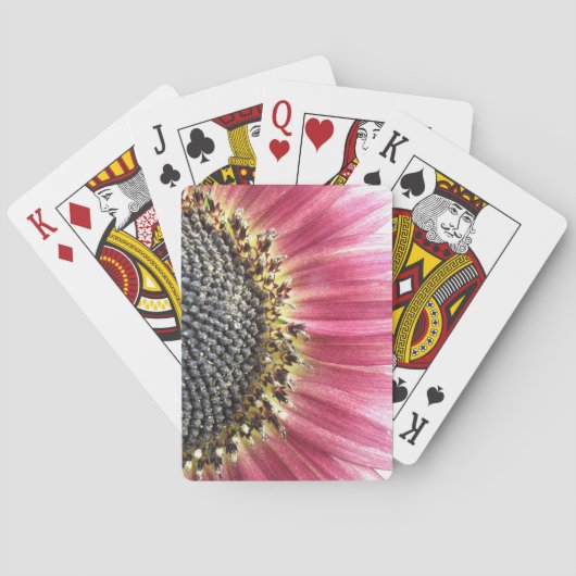 Schöne rosa Sonnenblume Spielkarten (Rückseite)
