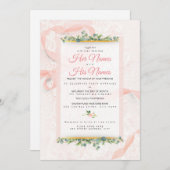 Schöne rosa Spitzen und Ribbon Hochzeitseinladunge Einladung (Vorne/Hinten)