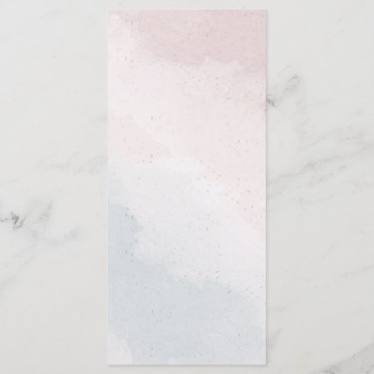 Schöne rosa staubblaue Blume Menükarte (Rückseite)