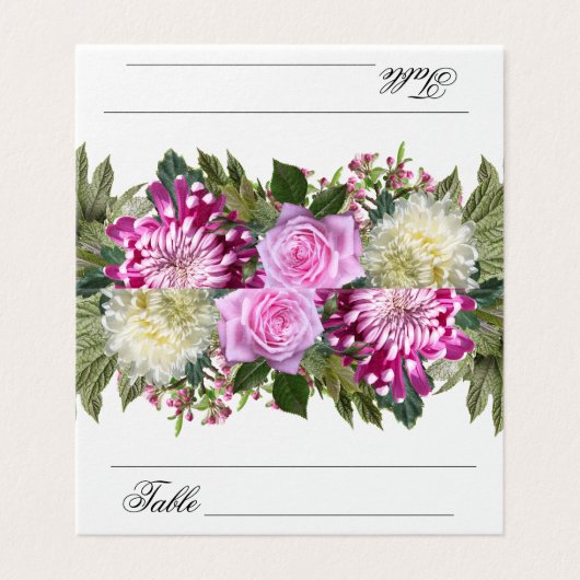 Schöne rosa Tischnummer (Außenseite Aufgefaltet)