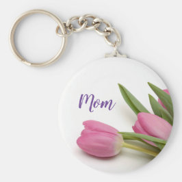 Schöne rosa Tulips mit Text Schlüsselanhänger
