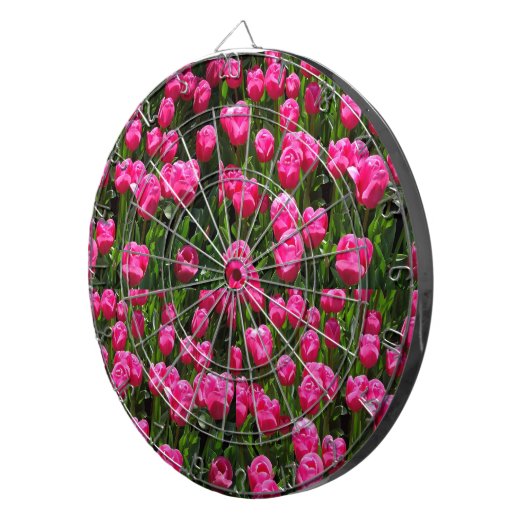 SCHÖNE ROSA TULPEN DARTSCHEIBE (Vorderseite rechts)