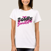 Schöne rosa Typografie mit Schleife T-Shirt (Vorderseite)